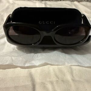 Gucci Women's Black Oval Sunglasses